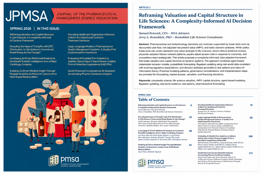 JPMSA Spring 2026 cover and article: Reframing Valuation and Capital Structure in Life Sciences