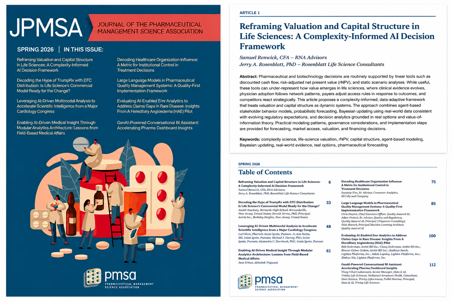 JPMSA Spring 2026 cover and article: Reframing Valuation and Capital Structure in Life Sciences